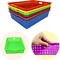 6 Pack Colorful Plastic Classroom Storage Bins 13.75" X 10.25" for Organizing A4 Papers Trays, Pencils, Arts and Crafts Supplies, Rainbow Containers for Kids School Supplies by 4E's Novelty